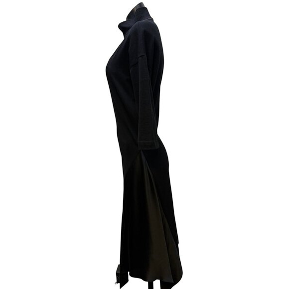 Brunello Cucinelli Wool Blend Black Dress Asymmetric Hem M - Picture 4 of 5